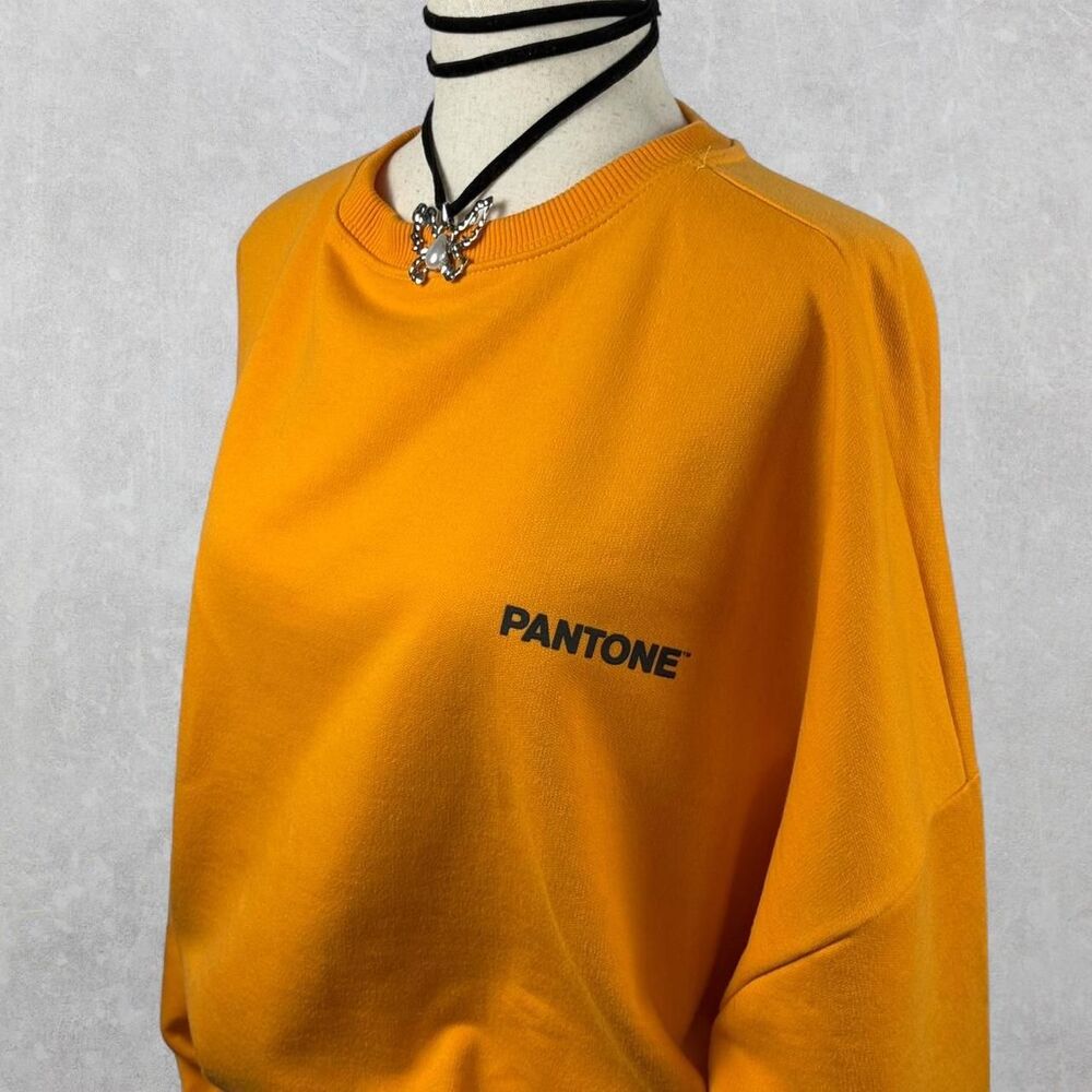 Bright Orange Pantone Oversized Dolman Sleeve Sweatshirt - Picture 3 of 6